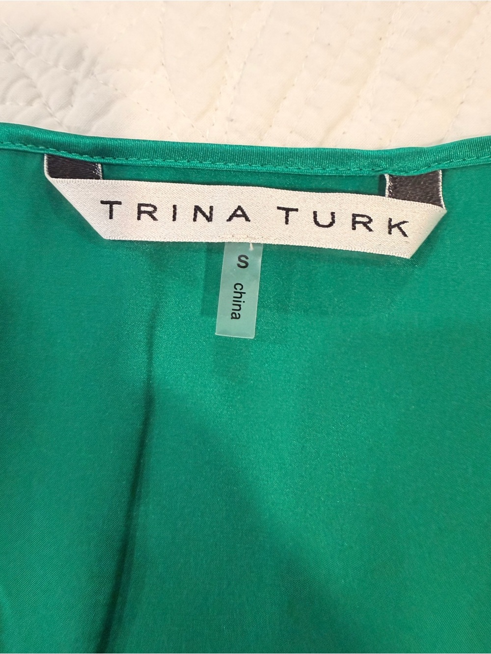Trina Turk Emerald Green Ruffle-Cami Top Size Small - Picture 13 of 13